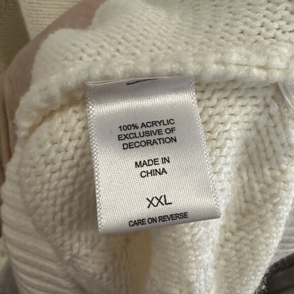 New York & Company Women's Plus Size XXL White Ivory Sweater Dress Pearl Accent - Picture 9 of 9